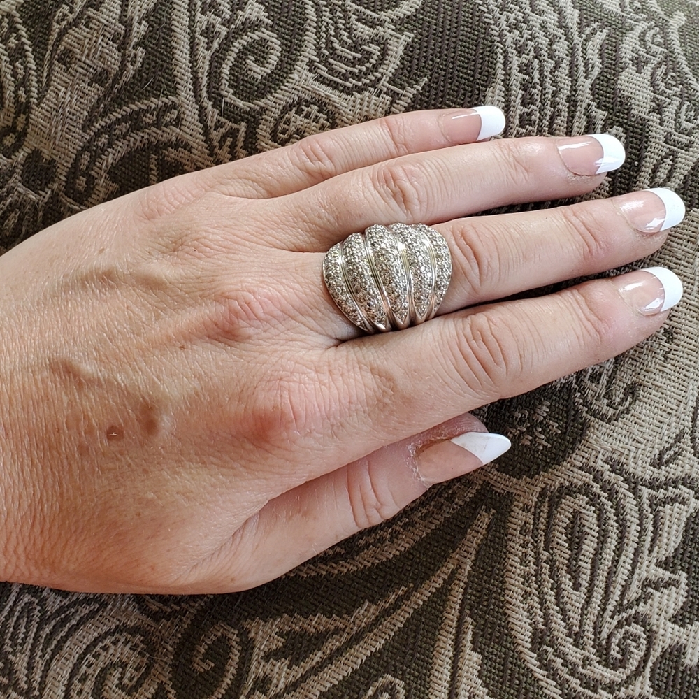 Stunning ring! Very large and eye-catching.  Such a beautiful statement piece 😍